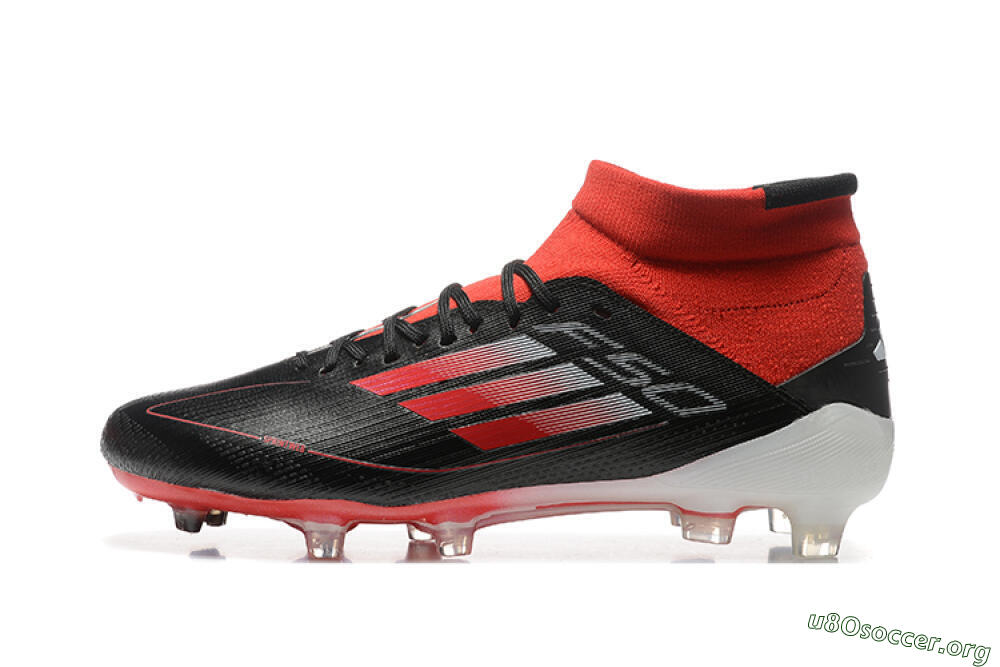 Adidas F50 Elite Mid FG Football Boots - Black/Red/White 3