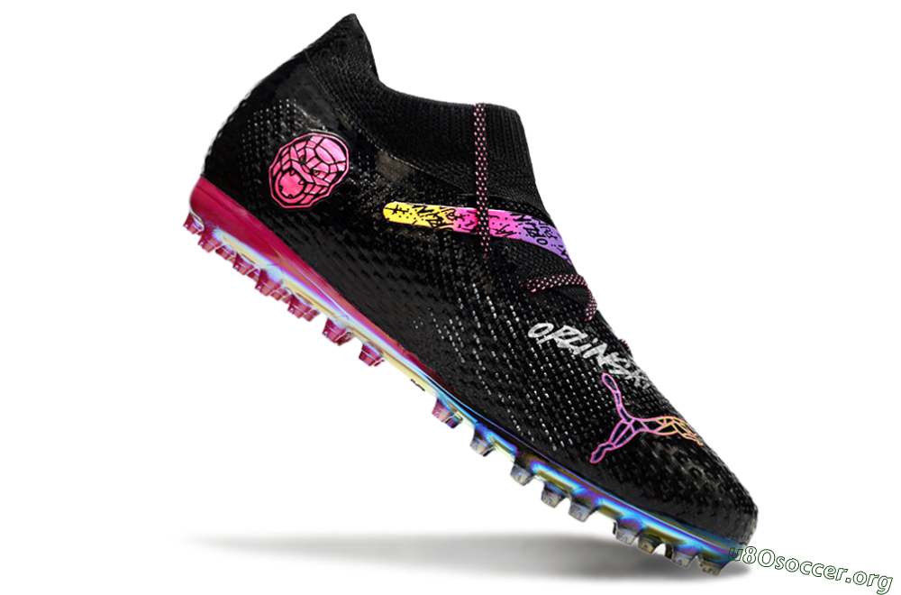 Puma Future Ultimate MG Football Boots - Black/Pink/Yellow 4