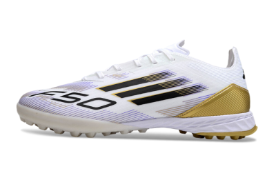 Adidas F50 Pro TF Football Shoes - White/Black/Yellow
