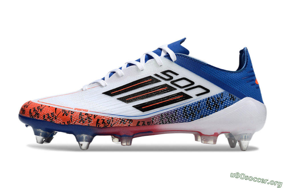 Adidas F50 Elite SG Football Boots - White/Black/Red/Blue 3