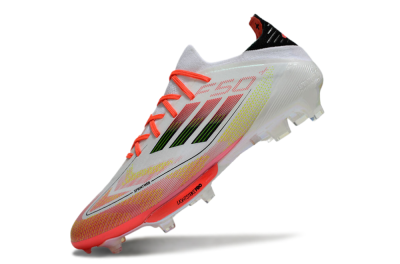 Adidas F50 Lightstrike Elite Laceless FG Football Boots - White/Red/Yellow