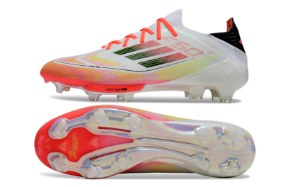 Adidas F50 Lightstrike Elite Laceless FG Football Boots - White/Red/Yellow
