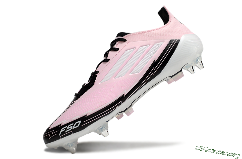 Messi x Adidas F50 Elite SG Football Boots - Pink/White/Black 5