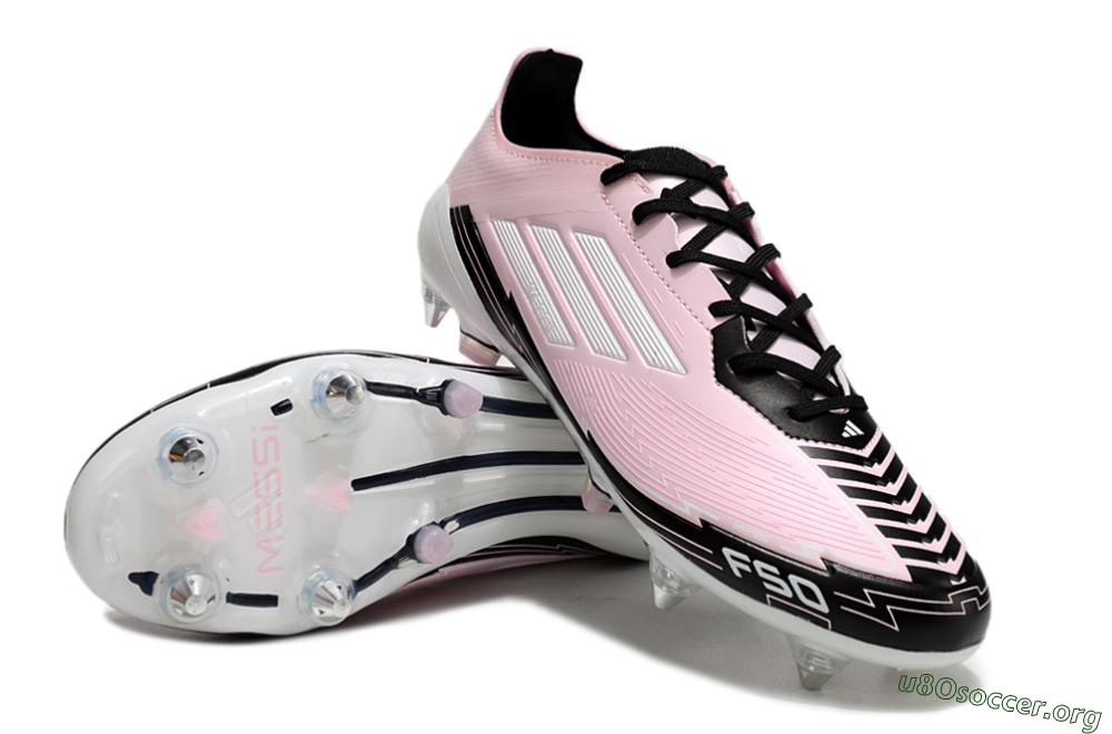 Messi x Adidas F50 Elite SG Football Boots - Pink/White/Black 0