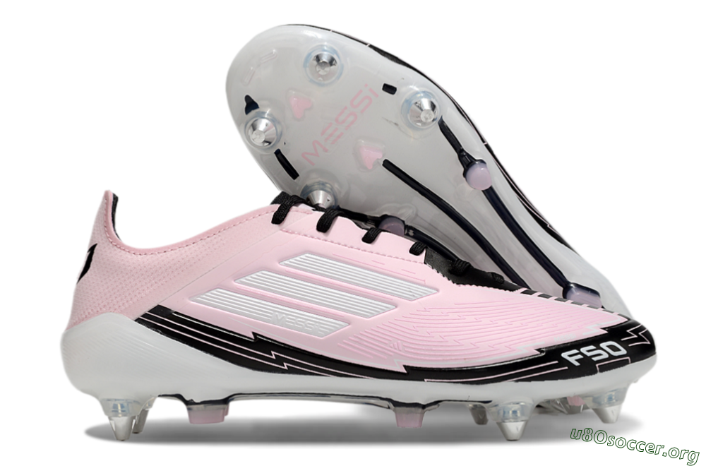 Messi x Adidas F50 Elite SG Football Boots - Pink/White/Black 2