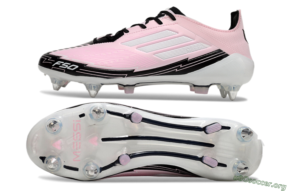 Messi x Adidas F50 Elite SG Football Boots - Pink/White/Black 1