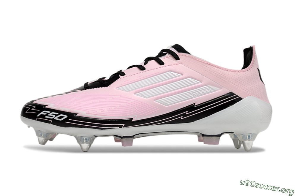 Messi x Adidas F50 Elite SG Football Boots - Pink/White/Black 3