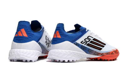 Adidas F50 Elite TF Football Shoes - White/Black/Blue/Red