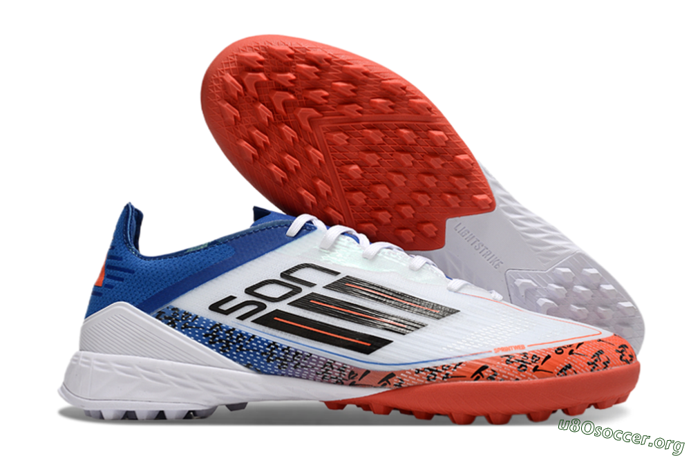 Adidas F50 Elite TF Football Shoes - White/Black/Blue/Red 2