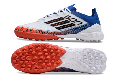 Adidas F50 Elite TF Football Shoes - White/Black/Blue/Red