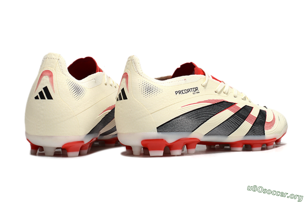 Adidas Predator 25+ Elite AG Football Boots - Beige/Red/Black 6