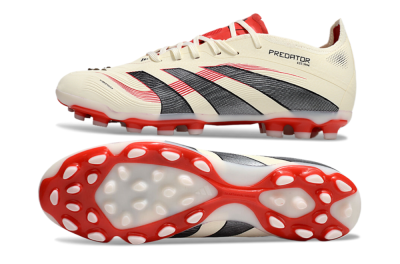 Adidas Predator 25+ Elite AG Football Boots - Beige/Red/Black