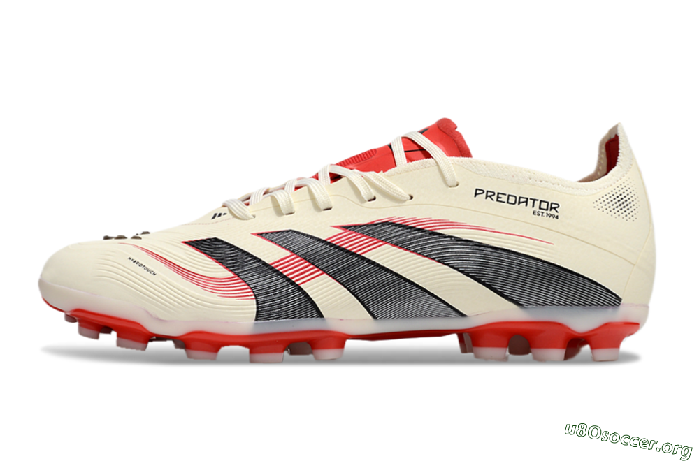Adidas Predator 25+ Elite AG Football Boots - Beige/Red/Black 3