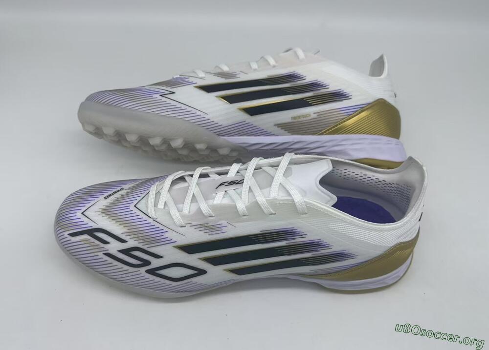 Adidas F50 Pro TF Football Shoes - White/Black/Yellow