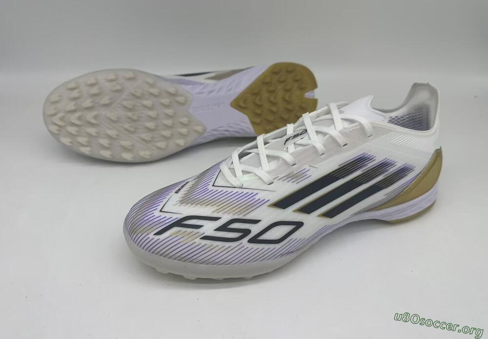 Adidas F50 Pro TF Football Shoes - White/Black/Yellow