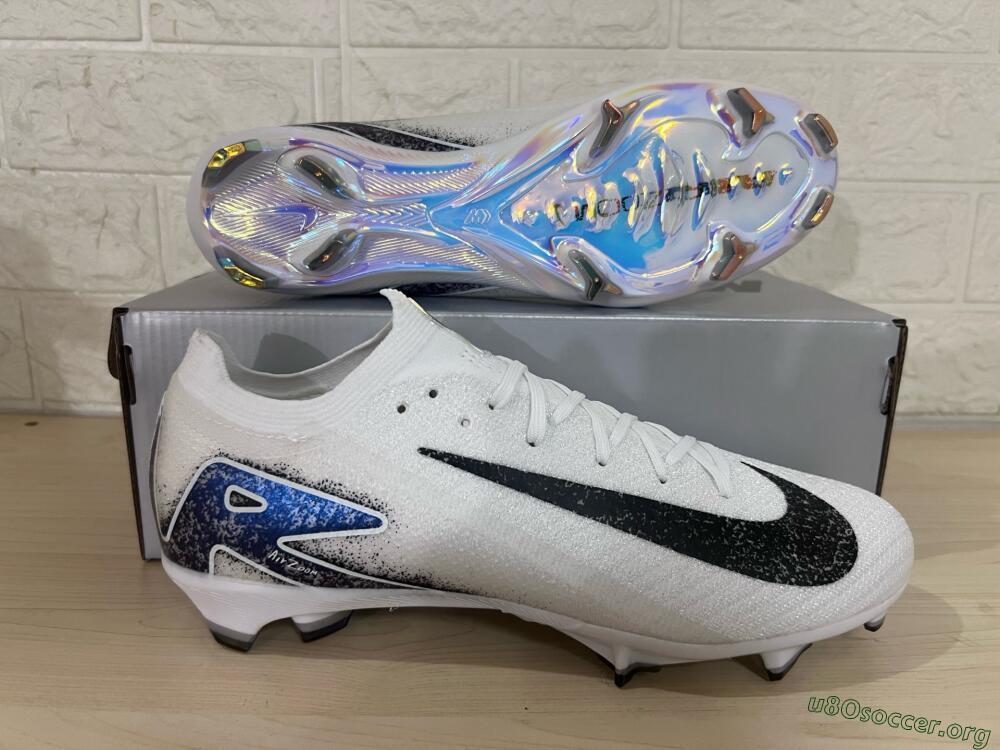 Nike Air Zoom Mercurial Vapor 16 Elite FG Football Boots - White/Black/Blue/Gold