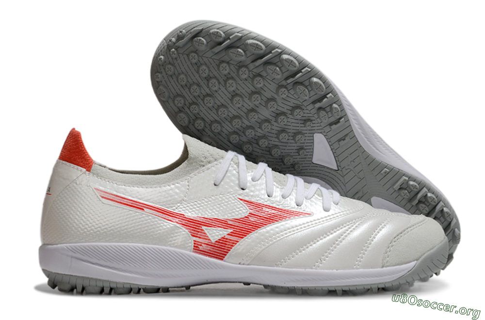 Mizuno Morelia Neo Sala TF Football Shoes - Grey/Red/White 2