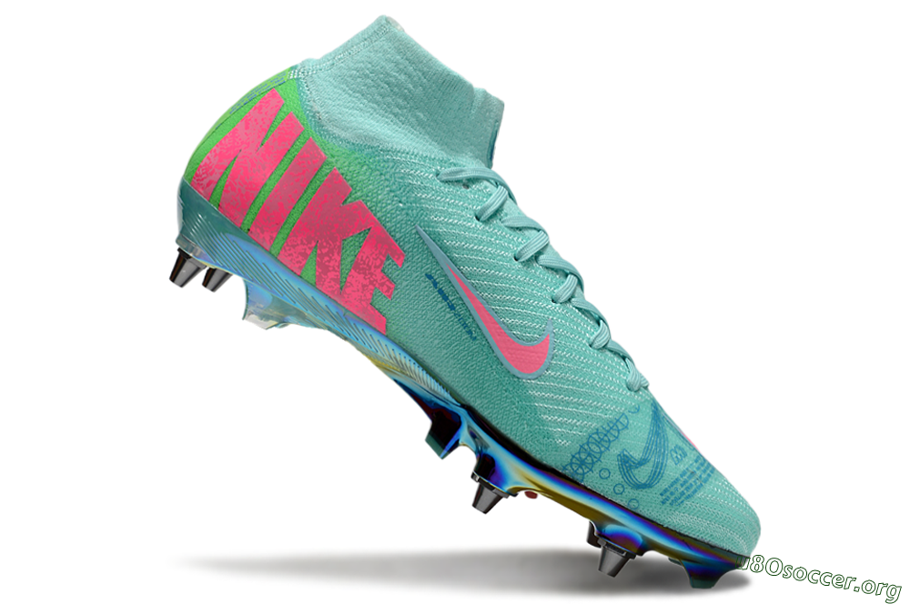 Nike Air Zoom Mercurial Superfly 10 Elite SG Football Boots - Jade/Pink/Gold 4