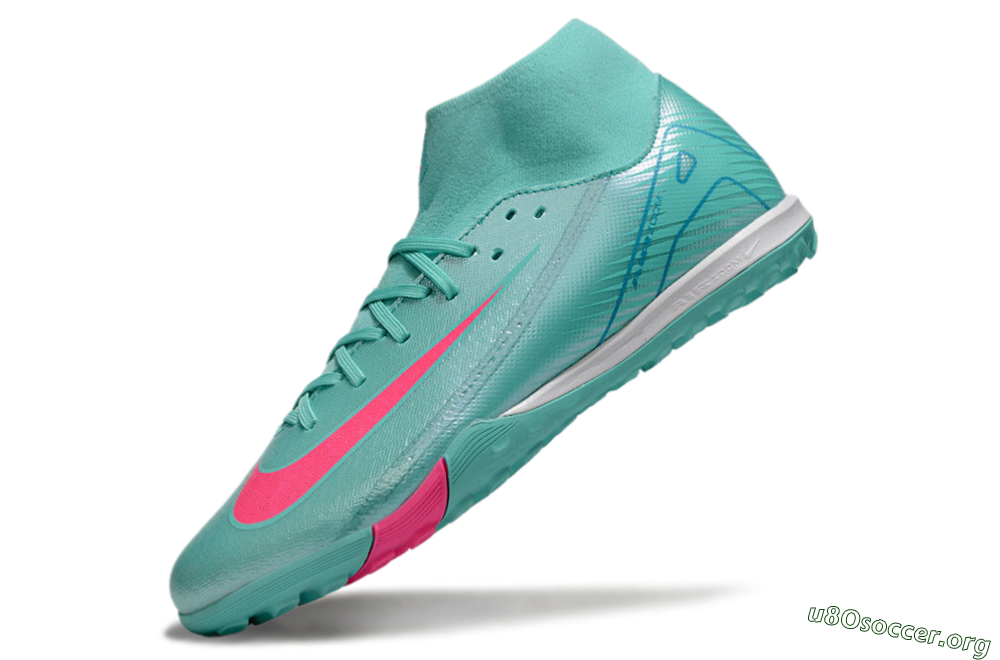 Nike Air Zoom Mercurial Superfly 10 Academy TF Football Shoes - Jade/Pink/White 5