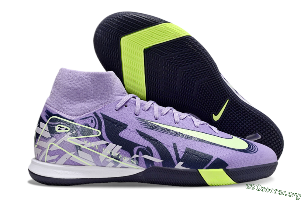Nike Air Zoom Mercurial Superfly 10 Elite IC Football Shoes - Purple/Yellow/White 2