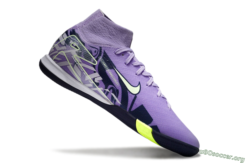 Nike Air Zoom Mercurial Superfly 10 Elite IC Football Shoes - Purple/Yellow/White 4
