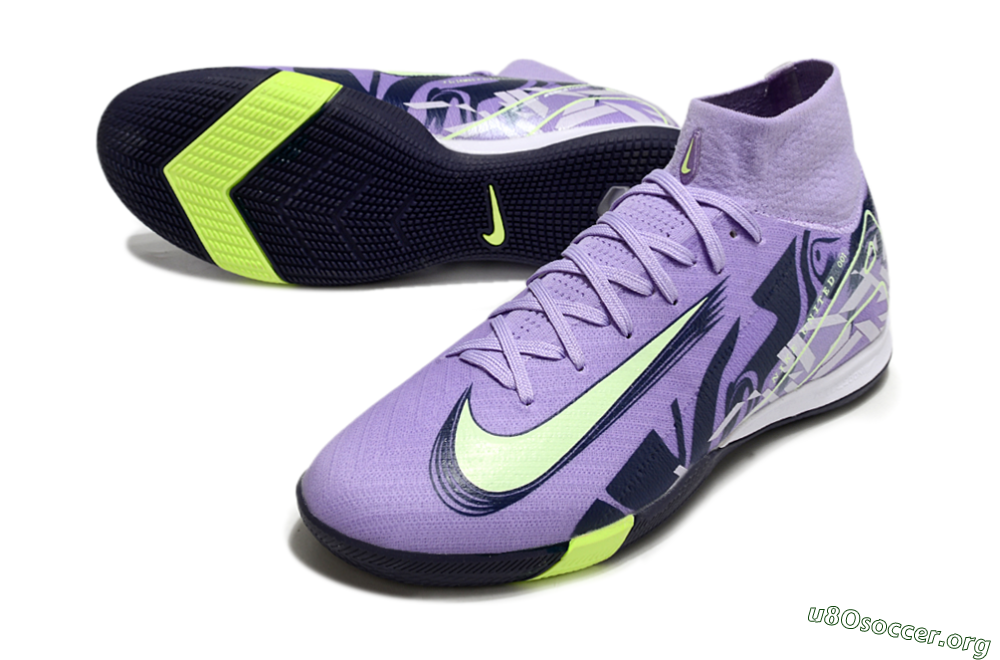 Nike Air Zoom Mercurial Superfly 10 Elite IC Football Shoes - Purple/Yellow/White 0