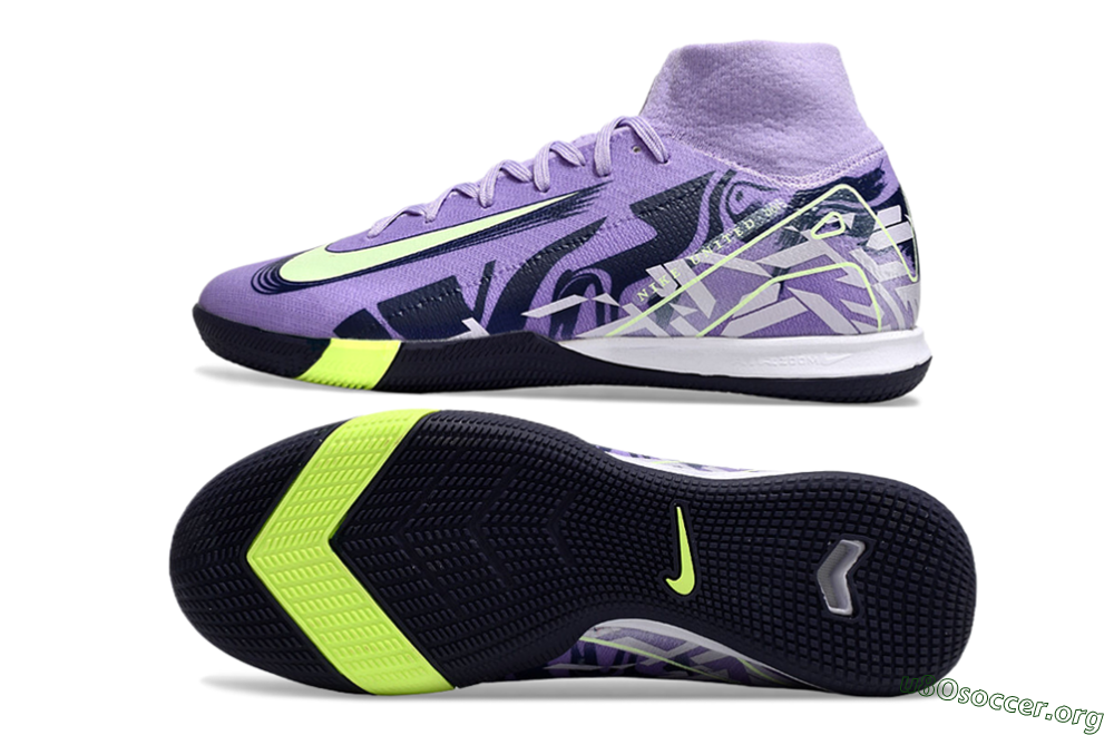 Nike Air Zoom Mercurial Superfly 10 Elite IC Football Shoes - Purple/Yellow/White 1