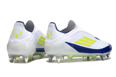 Adidas F50 Elite Laceless SG Football Boots - White/Blue/Yellow