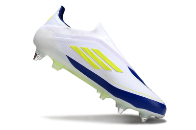 Adidas F50 Elite Laceless SG Football Boots - White/Blue/Yellow