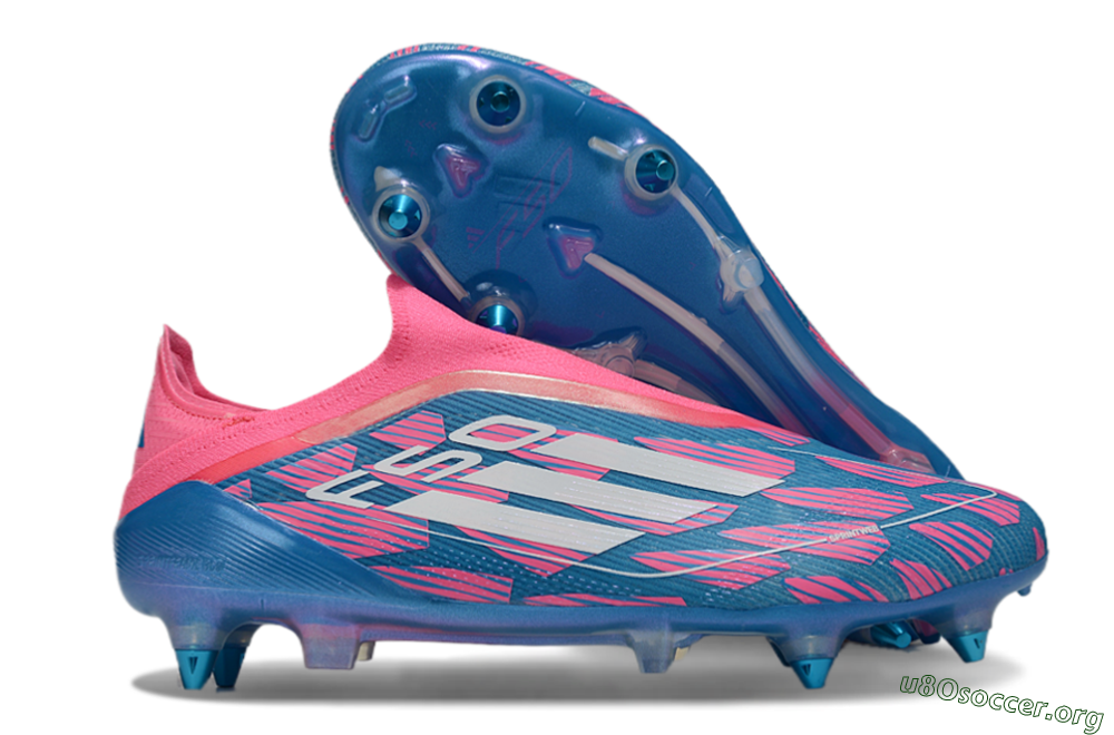 Adidas F50 Elite Laceless SG Football Boots - Blue/Pink/White 2