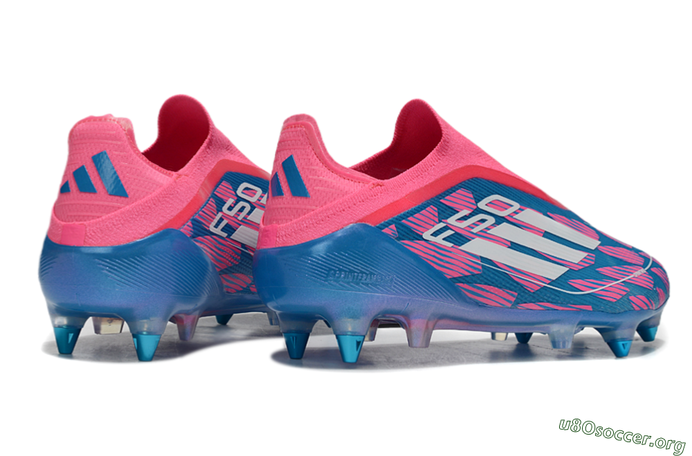 Adidas F50 Elite Laceless SG Football Boots - Blue/Pink/White 6