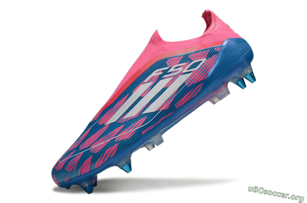 Adidas F50 Elite Laceless SG Football Boots - Blue/Pink/White 5