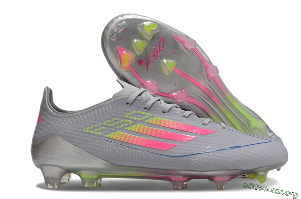 Adidas F50 Elite FG Football Boots - Grey/Pink/Yellow 2