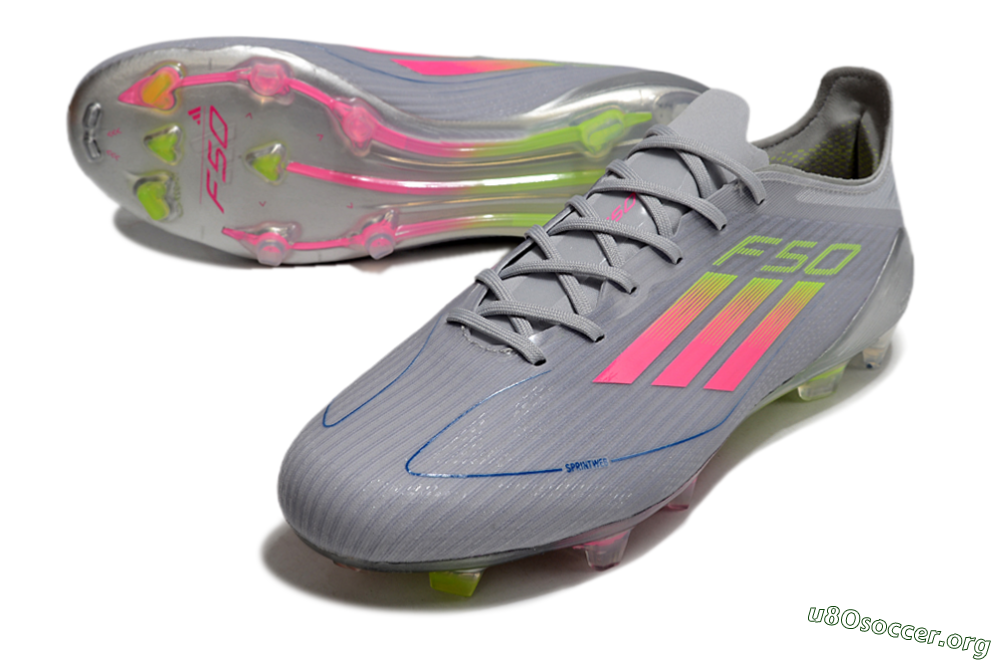 Adidas F50 Elite FG Football Boots - Grey/Pink/Yellow 0