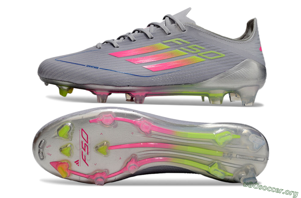 Adidas F50 Elite FG Football Boots - Grey/Pink/Yellow 1