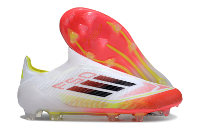 Adidas F50 Elite Laceless FG Football Boots - White/Red/Yellow