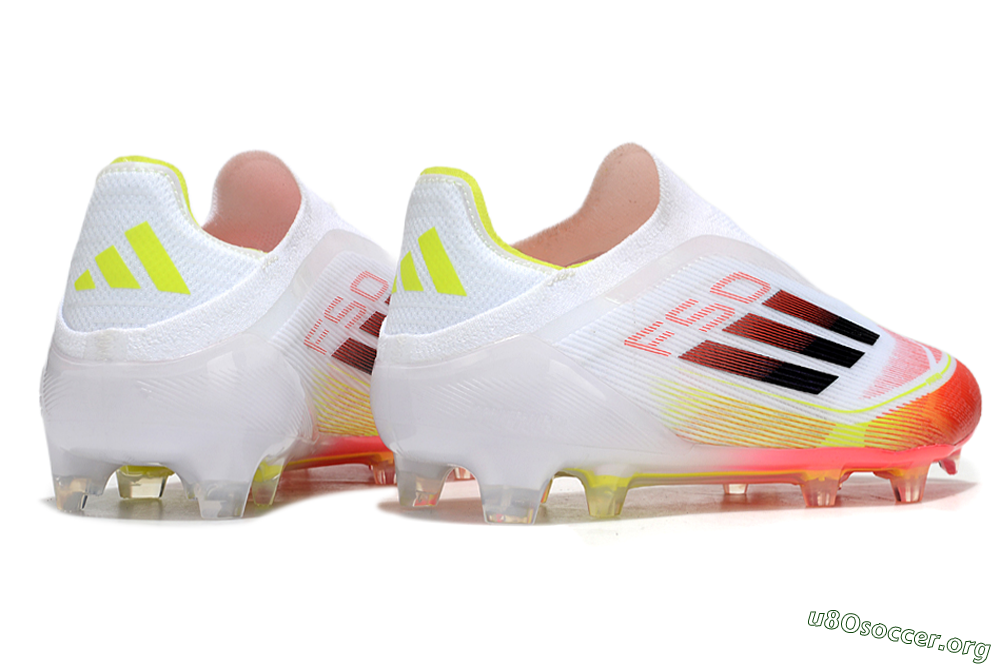 Adidas F50 Elite Laceless FG Football Boots - White/Red/Yellow 6