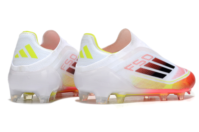 Adidas F50 Elite Laceless FG Football Boots - White/Red/Yellow
