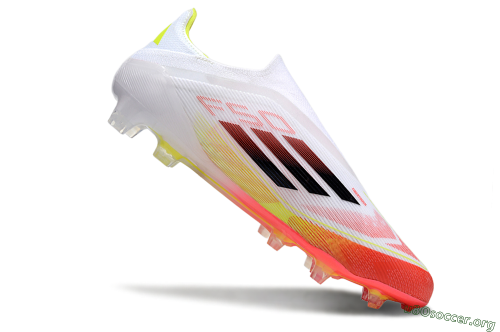 Adidas F50 Elite Laceless FG Football Boots - White/Red/Yellow 4