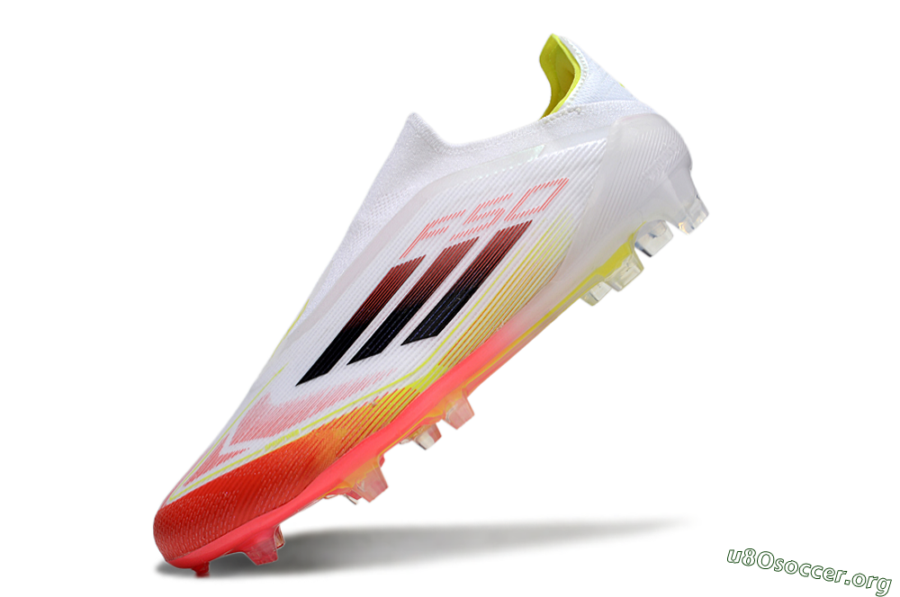 Adidas F50 Elite Laceless FG Football Boots - White/Red/Yellow 5