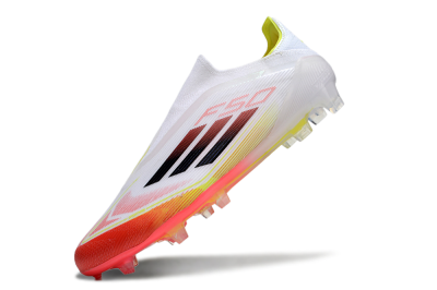 Adidas F50 Elite Laceless FG Football Boots - White/Red/Yellow