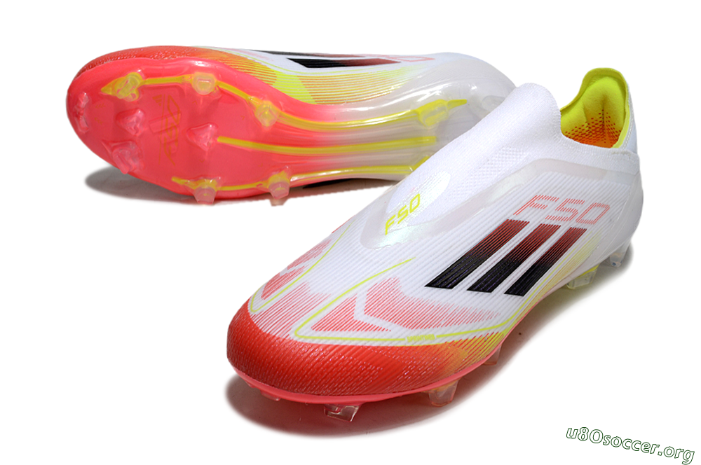 Adidas F50 Elite Laceless FG Football Boots - White/Red/Yellow 0