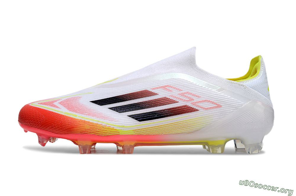 Adidas F50 Elite Laceless FG Football Boots - White/Red/Yellow 3