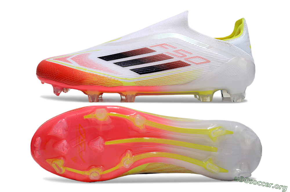 Adidas F50 Elite Laceless FG Football Boots - White/Red/Yellow 1