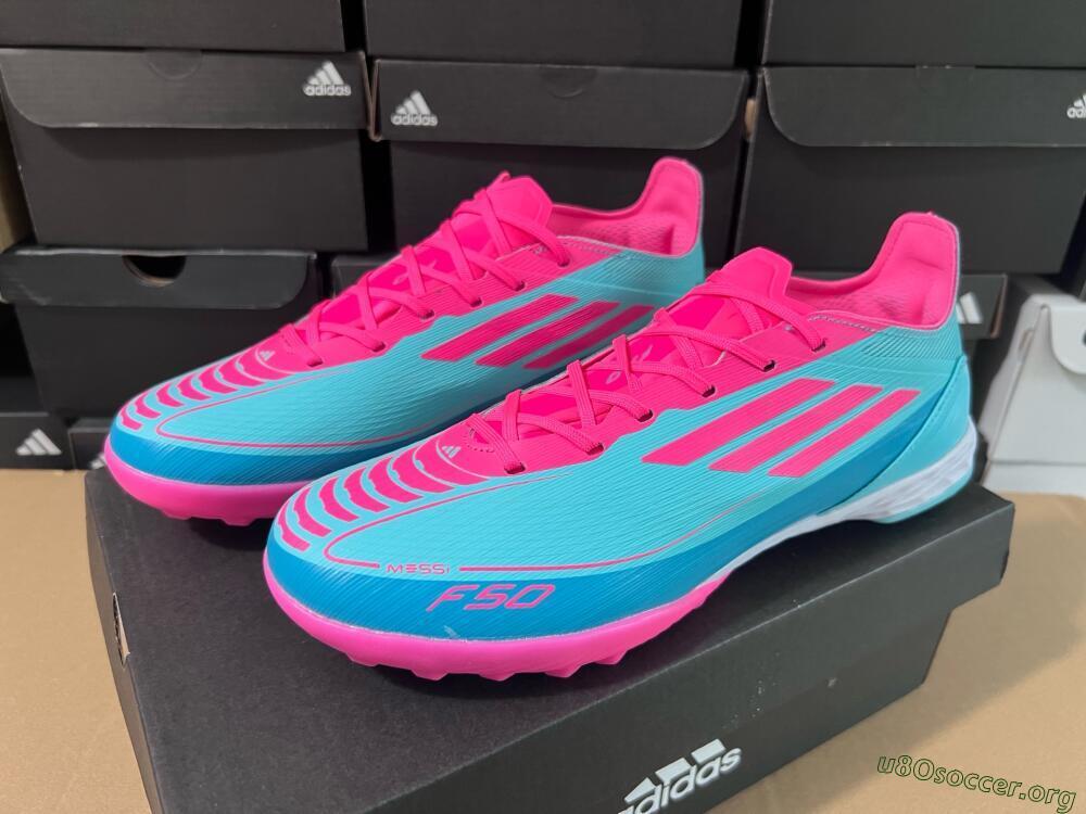 Adidas F50 Elite TF Football Shoes - Jade/Pink/White