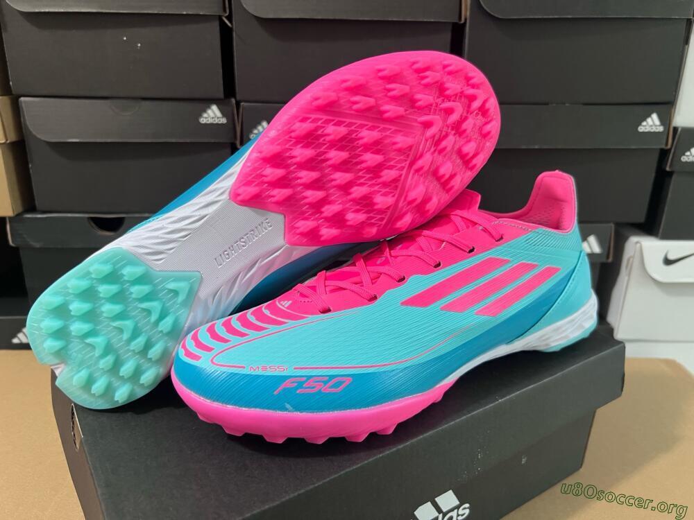 Adidas F50 Elite TF Football Shoes - Jade/Pink/White