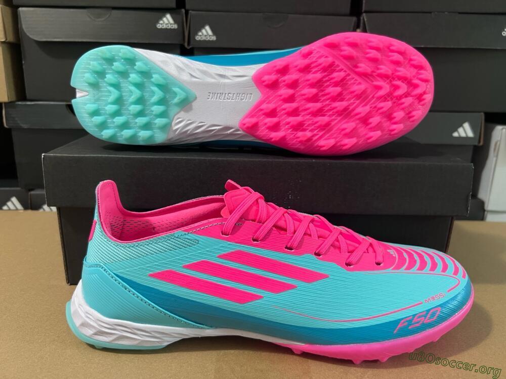 Adidas F50 Elite TF Football Shoes - Jade/Pink/White
