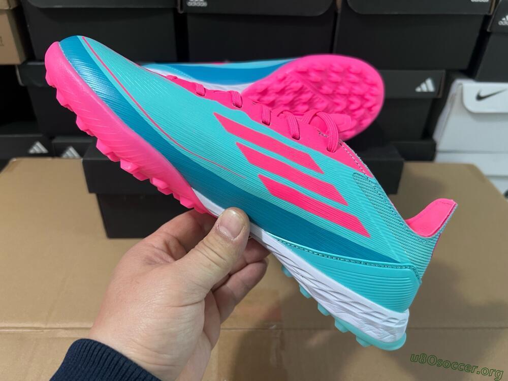 Adidas F50 Elite TF Football Shoes - Jade/Pink/White