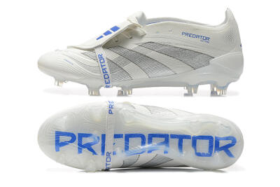 Adidas Predator Elite 25 Foldover Tongue FG Football Boots - Beige/Blue/Silver