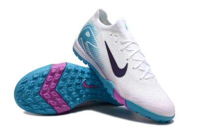 Nike Air Zoom Mercurial Vapor 16 Elite TF Football Shoes - White/Purple/Jade